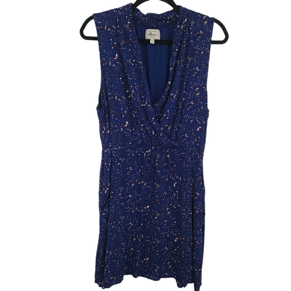 G.H. Bass & Co Womens Knee Length Wrap Top Tie Waist Sleeveless Dress Size XL
